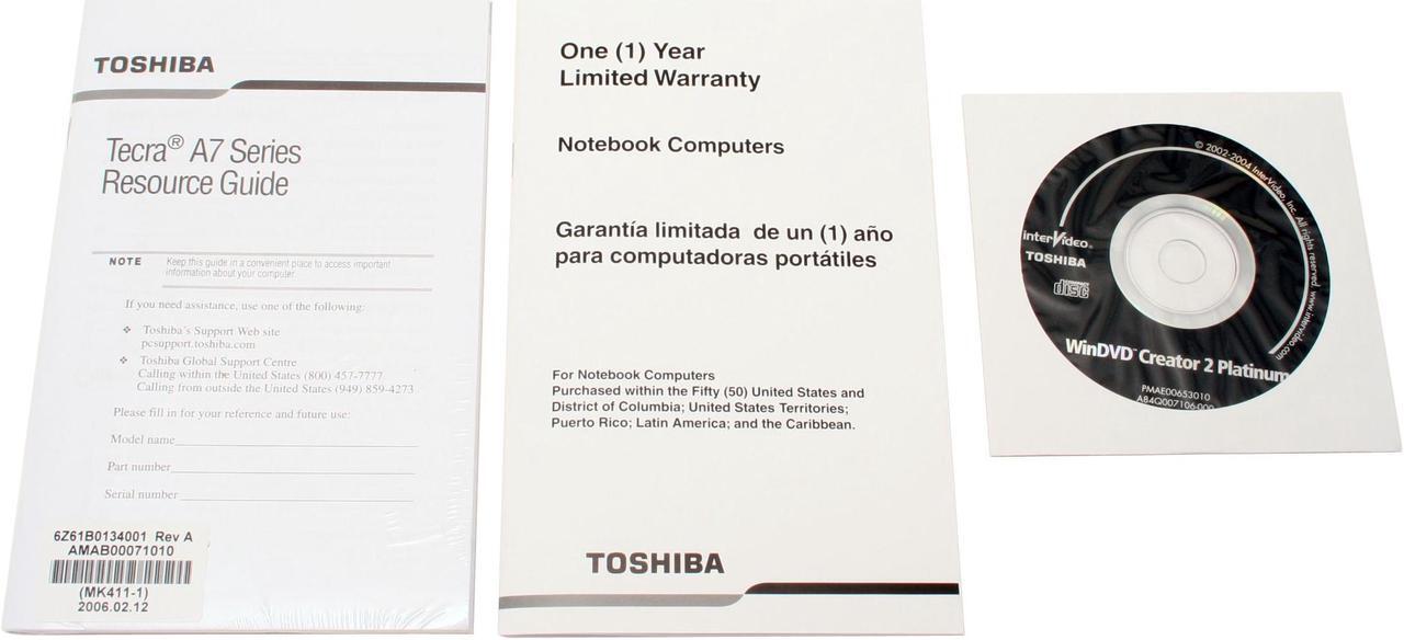 Alt view image 11 of 14 - TOSHIBA Laptop Tecra Intel Core Duo T2400 512MB Memory 80GB HDD Intel GMA 950 15.4" Windows XP Professional A7-S712