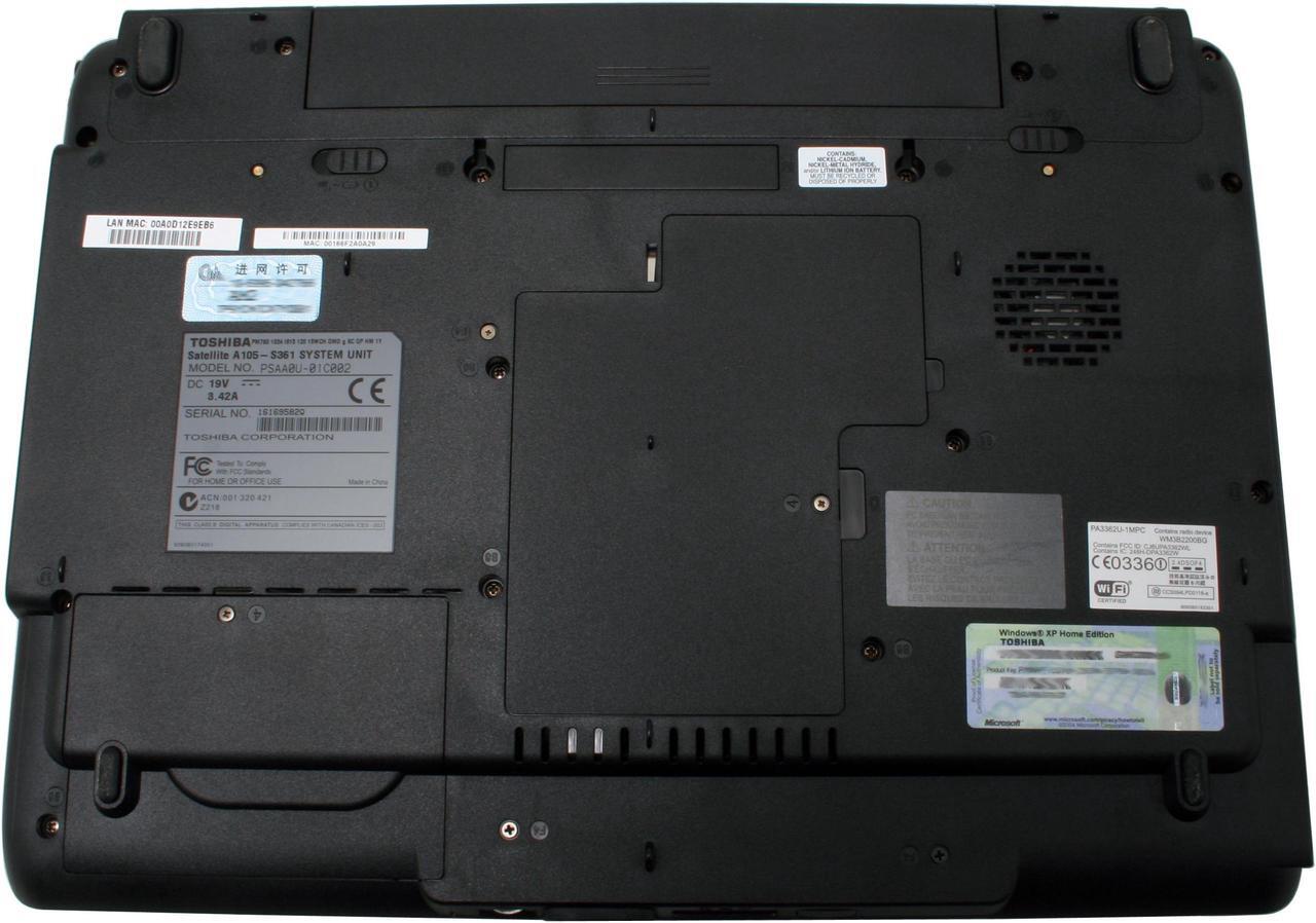 Alt view image 12 of 15 - TOSHIBA Laptop Satellite Intel Pentium M 760 1GB Memory 120GB HDD Intel GMA 900 15.4" Windows XP Home A105-S361
