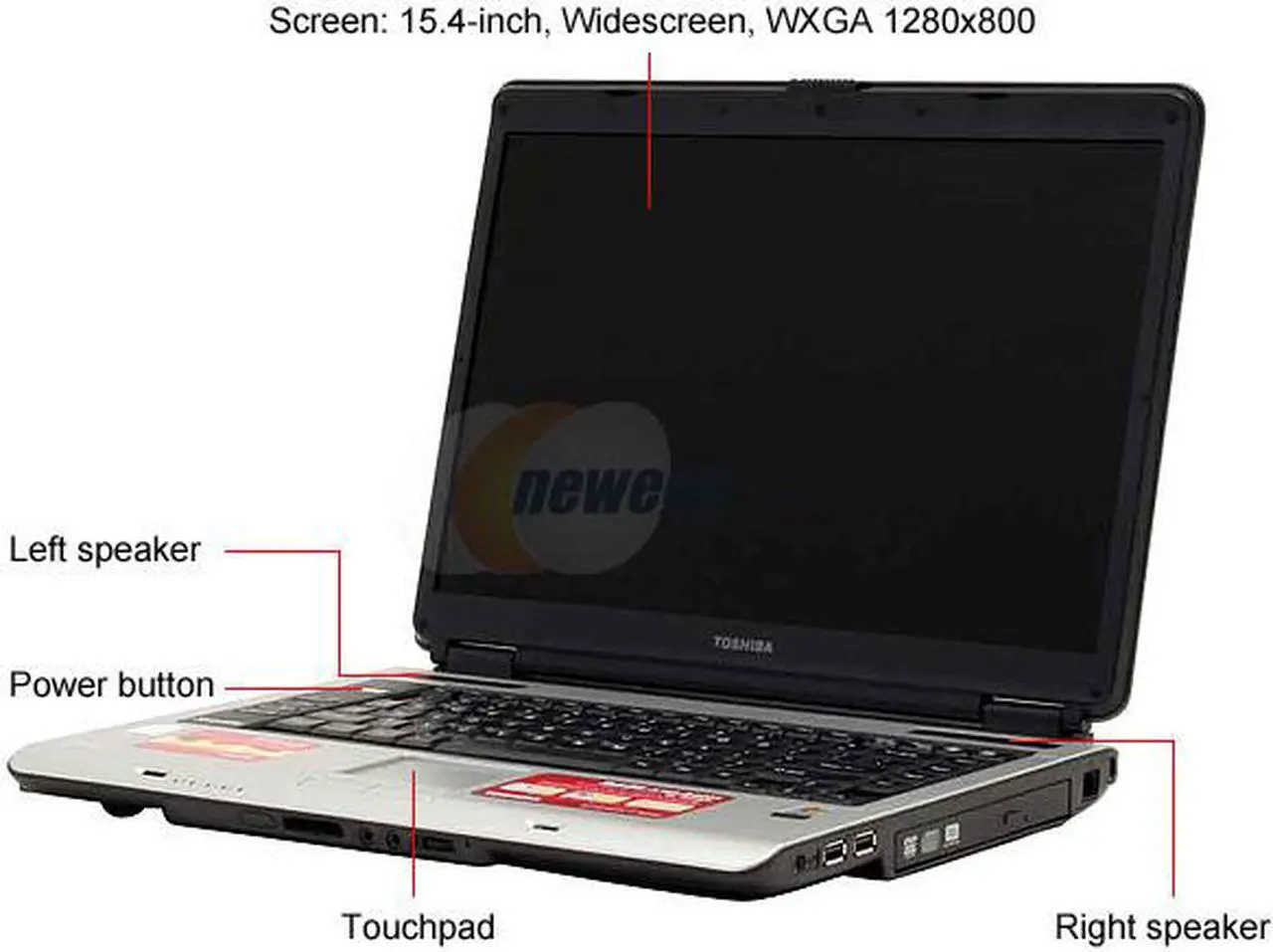 Alt view image 2 of 14 - TOSHIBA Laptop Satellite Intel Core Solo T1300 512MB Memory 60GB HDD Intel GMA 950 15.4" Windows XP Home A105-S4001