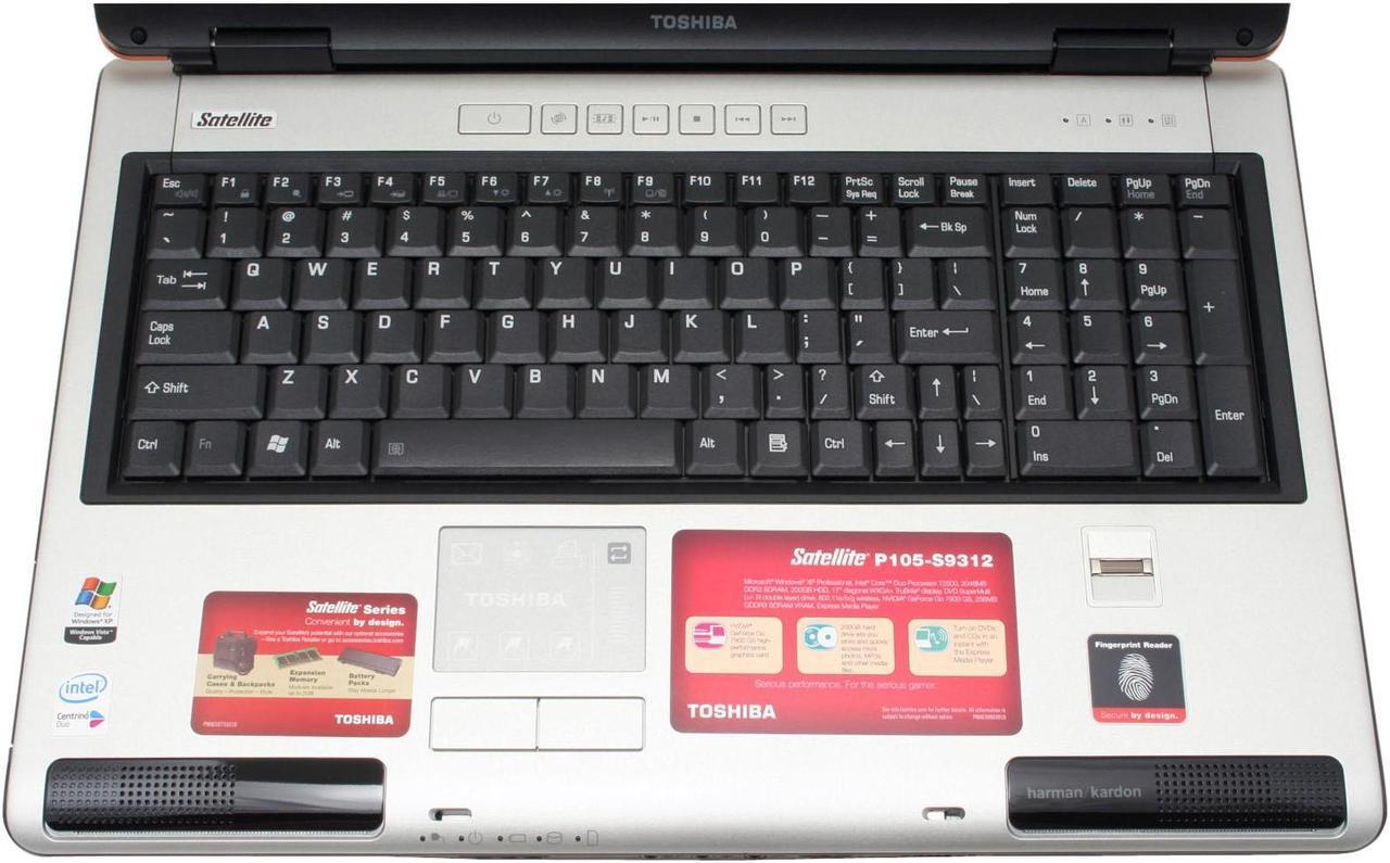 Alt view image 4 of 15 - TOSHIBA Laptop Satellite Intel Core Duo T2500 2GB Memory 200GB HDD NVIDIA GeForce Go 7900 GS 17.0" Windows XP Professional P105-S9312