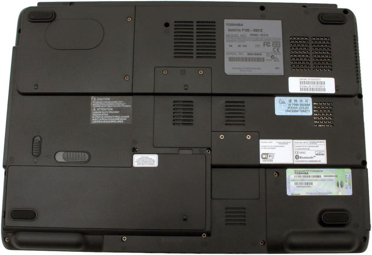 Alt view image 10 of 15 - TOSHIBA Laptop Satellite Intel Core Duo T2500 2GB Memory 200GB HDD NVIDIA GeForce Go 7900 GS 17.0" Windows XP Professional P105-S9312