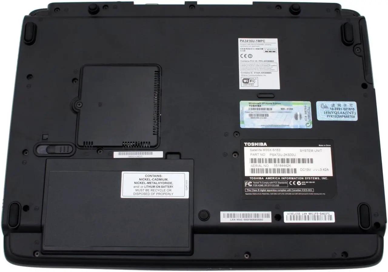 Alt view image 10 of 14 - TOSHIBA Laptop Satellite Intel Celeron M 360 512MB Memory 60GB HDD Intel Extreme Graphics 2 15.4" Windows XP Home M35X-S163