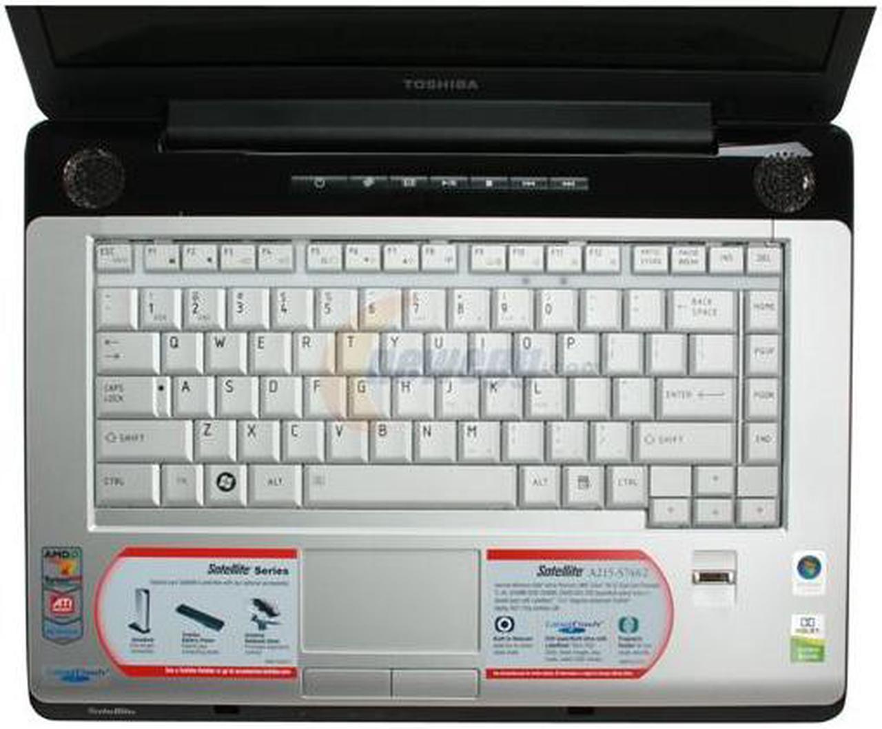 Alt view image 4 of 16 - TOSHIBA Laptop Satellite AMD Turion 64 X2 TL-60 2GB Memory 250GB HDD ATI Radeon X1200 IGP 15.4" Windows Vista Home Premium A215-S7462
