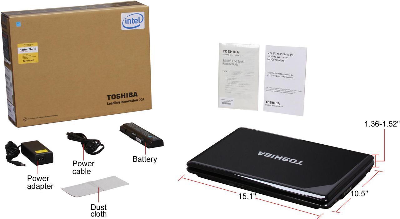 Alt view image 12 of 12 - TOSHIBA Laptop Satellite Intel Core 2 Duo T6400 4GB Memory 320GB HDD Intel GMA 4500MHD 16.0" Windows Vista Home Premium 64-bit A355-S6925