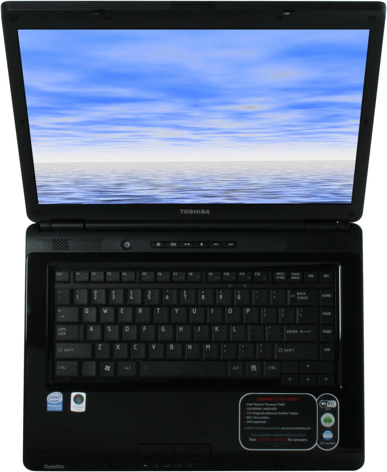 Alt view image 6 of 11 - TOSHIBA Laptop Satellite Intel Pentium T3400 2GB Memory 160GB HDD Intel GMA 4500M 15.4" Windows Vista Home Premium L305-S5921