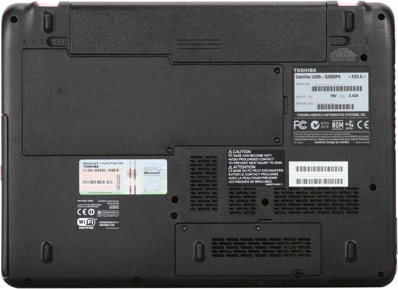 Alt view image 7 of 8 - TOSHIBA Laptop Satellite Intel Core i3-330M 4GB Memory 500GB HDD Intel HD Graphics 13.3" Windows 7 Home Premium 64-bit U505-S2005PK