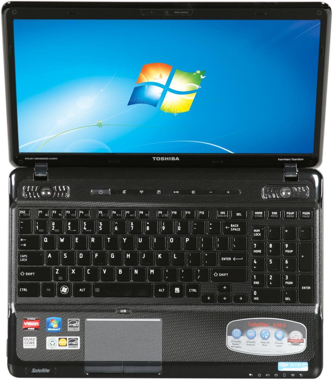 Alt view image 6 of 8 - TOSHIBA Satellite A665D-S6059 NoteBook AMD Phenom II Quad-Core P920(1.6GHz) 16" 4GB Memory 500GB HDD 5400rpm DVD Super Multi ATI Mobility Radeon HD 5650/4200