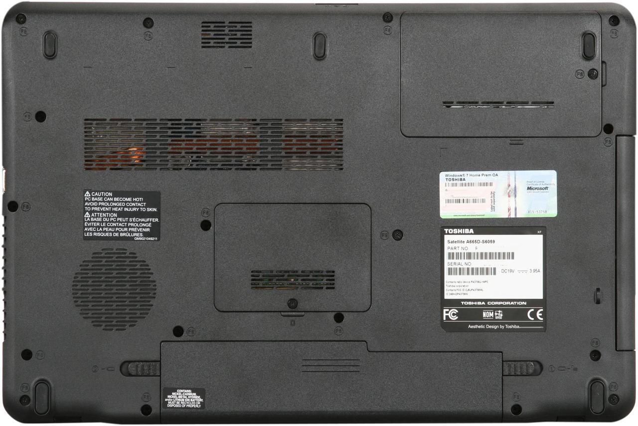 Alt view image 7 of 8 - TOSHIBA Satellite A665D-S6059 NoteBook AMD Phenom II Quad-Core P920(1.6GHz) 16" 4GB Memory 500GB HDD 5400rpm DVD Super Multi ATI Mobility Radeon HD 5650/4200