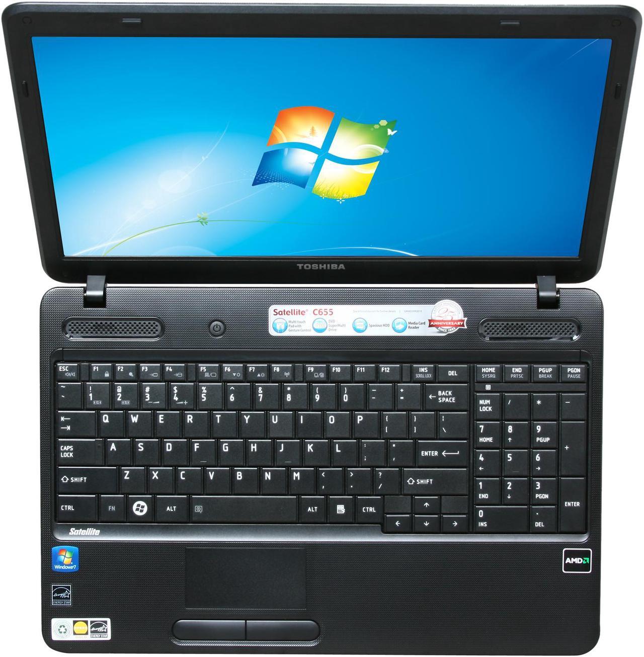Alt view image 6 of 8 - TOSHIBA Laptop Satellite AMD V120 2GB Memory 320GB HDD ATI Radeon HD 4250 15.6" Windows 7 Home Premium 64-bit C655D-S5043