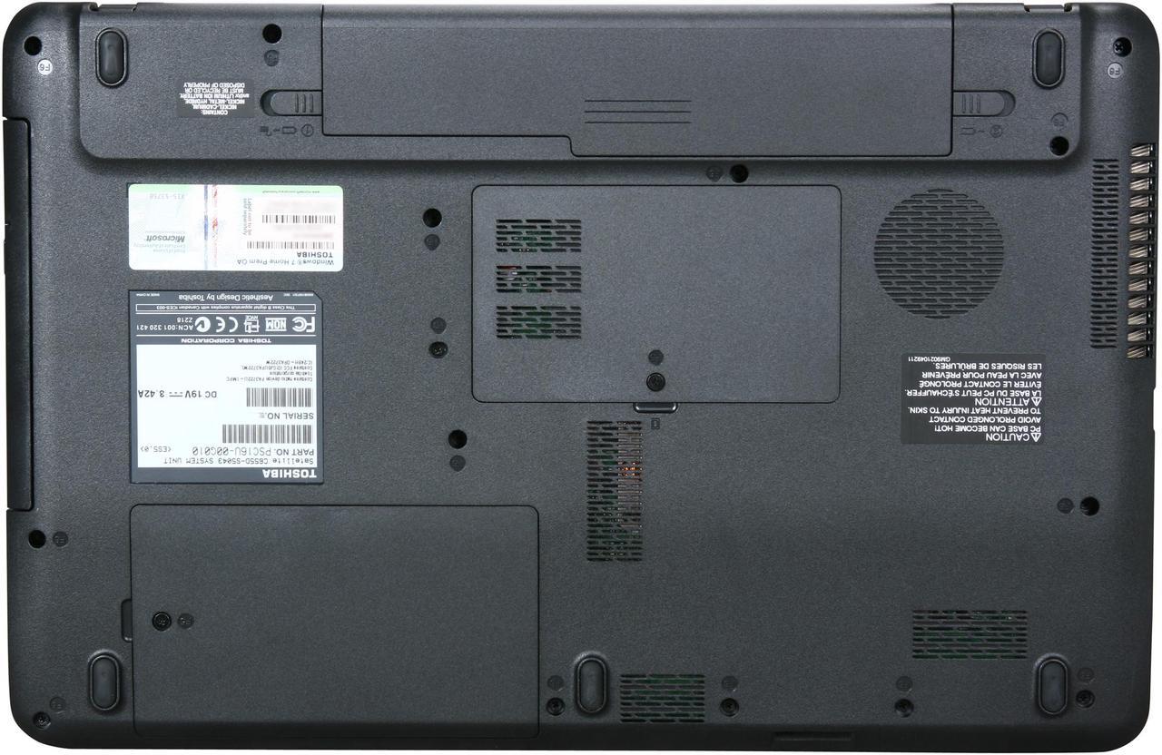 Alt view image 7 of 8 - TOSHIBA Laptop Satellite AMD V120 2GB Memory 320GB HDD ATI Radeon HD 4250 15.6" Windows 7 Home Premium 64-bit C655D-S5043