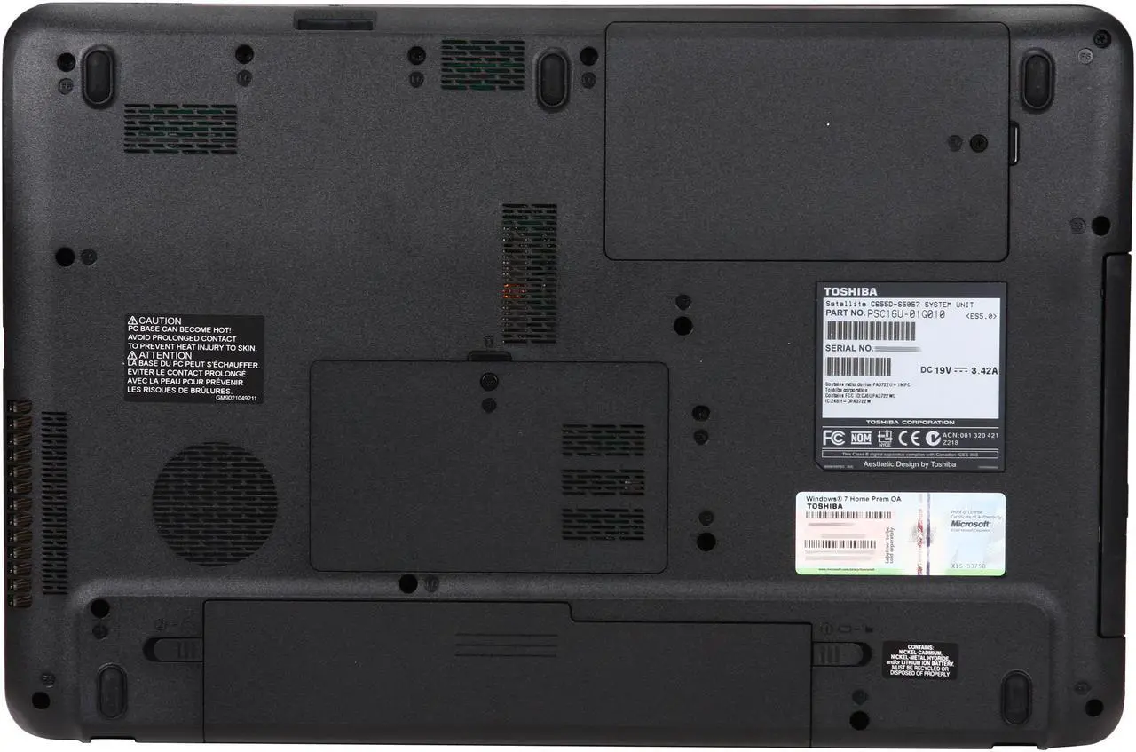 Alt view image 7 of 8 - TOSHIBA Laptop Satellite AMD Athlon II P320 4GB Memory 250GB HDD ATI Radeon HD 4250 15.6" Windows 7 Home Premium 64-bit C655D-S5057