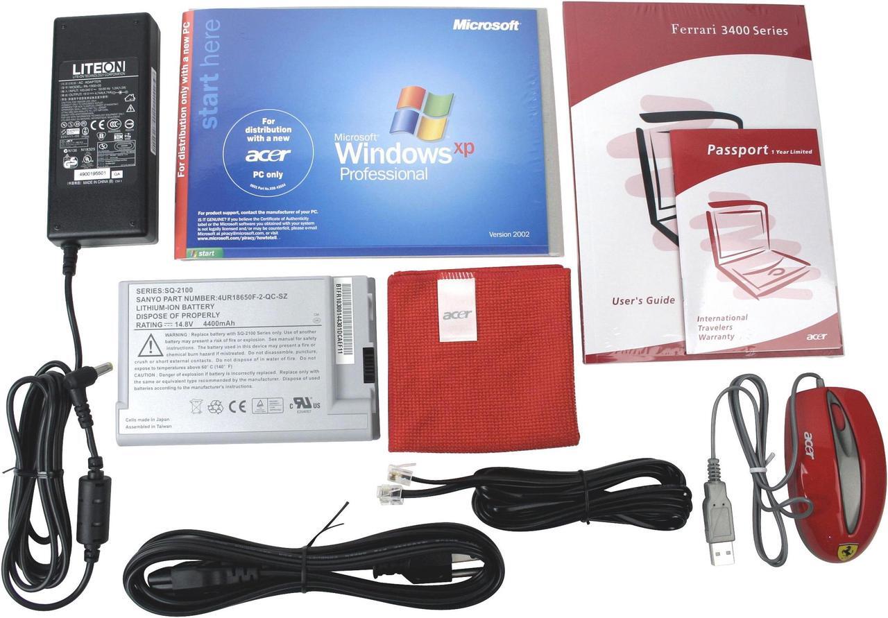 Alt view image 10 of 11 - Acer Laptop Ferrari 3000+ 512MB Memory 80GB HDD ATI Mobility Radeon 9700 15.0" Windows XP Professional 3400LMI