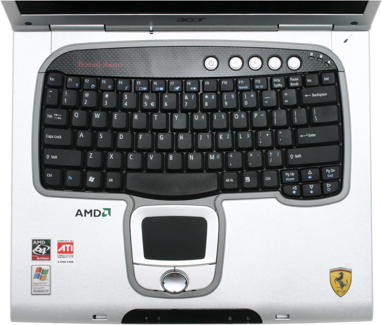 Alt view image 8 of 11 - Acer Laptop Ferrari 3000+ 512MB Memory 80GB HDD ATI Mobility Radeon 9700 15.0" Windows XP Professional 3400LMI