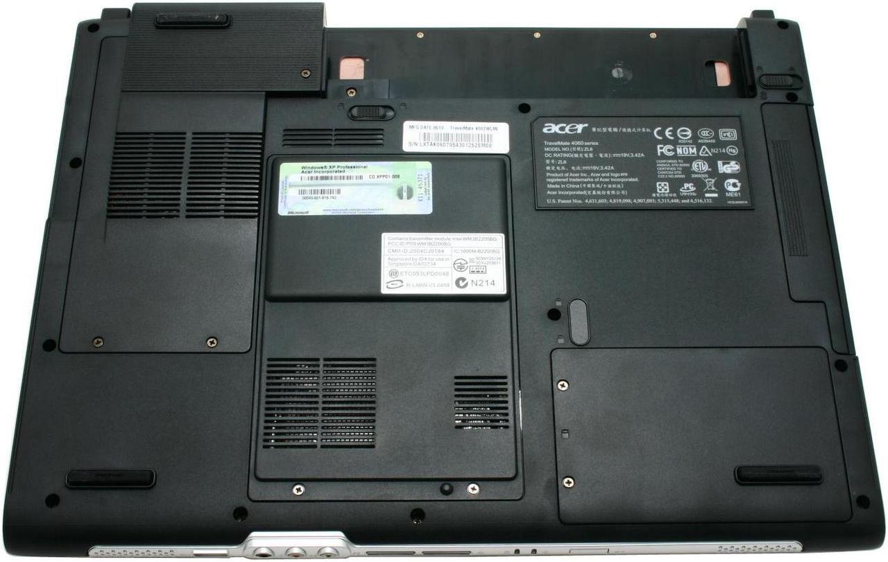 Alt view image 10 of 13 - Acer Laptop TravelMate Intel Pentium M 740 512MB Memory 100GB HDD Intel GMA 900 15.4" Windows XP Professional 4062WLMi