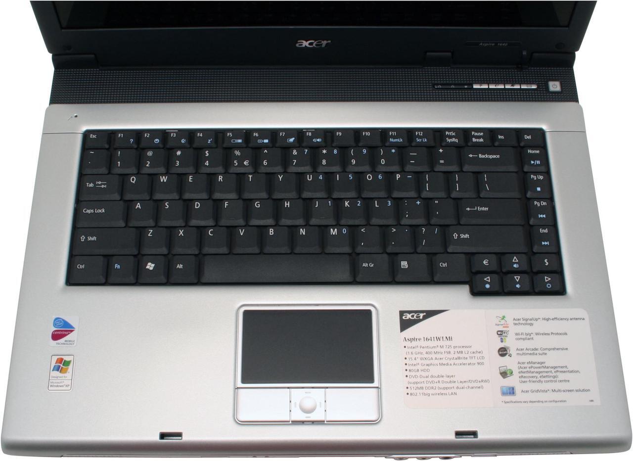 Alt view image 4 of 14 - Acer Laptop Aspire 1640 Intel Pentium M 725 512MB Memory 80GB HDD Intel GMA 900 15.4" Windows XP Home AS1641WLMI-XPH-CMT