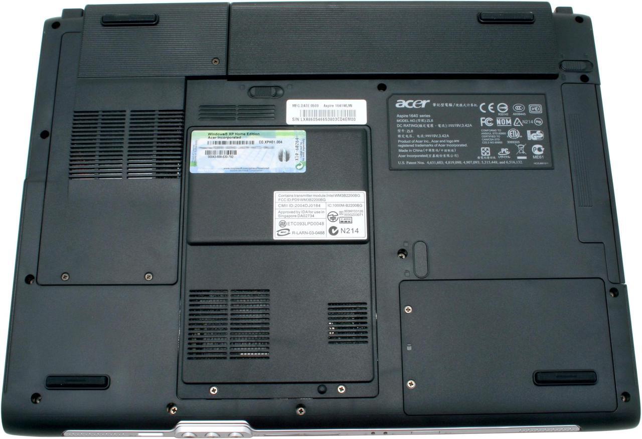 Alt view image 10 of 14 - Acer Laptop Aspire 1640 Intel Pentium M 725 512MB Memory 80GB HDD Intel GMA 900 15.4" Windows XP Home AS1641WLMI-XPH-CMT
