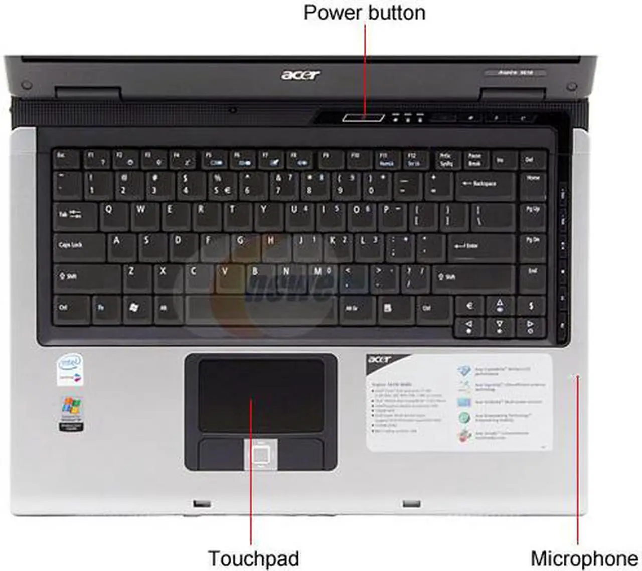 Alt view image 4 of 13 - Acer Laptop Aspire Intel Core Solo T1300 512MB Memory 120GB HDD Intel GMA 950 15.4" Windows XP Professional AS5610-4608