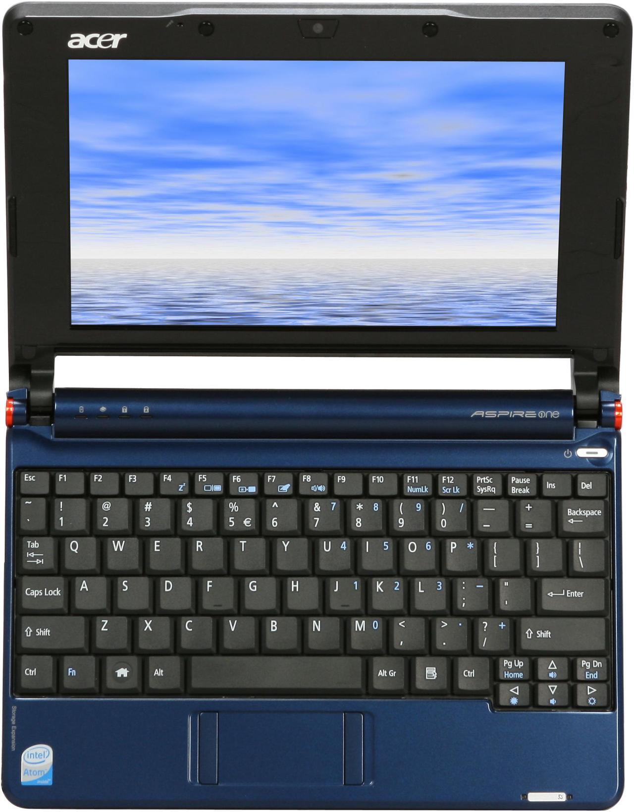 Alt view image 7 of 12 - Acer Aspire One AOA110-1113 Blue Intel Atom N270(1.60 GHz) 8.9" 512MB Memory 8GB SSD Netbook