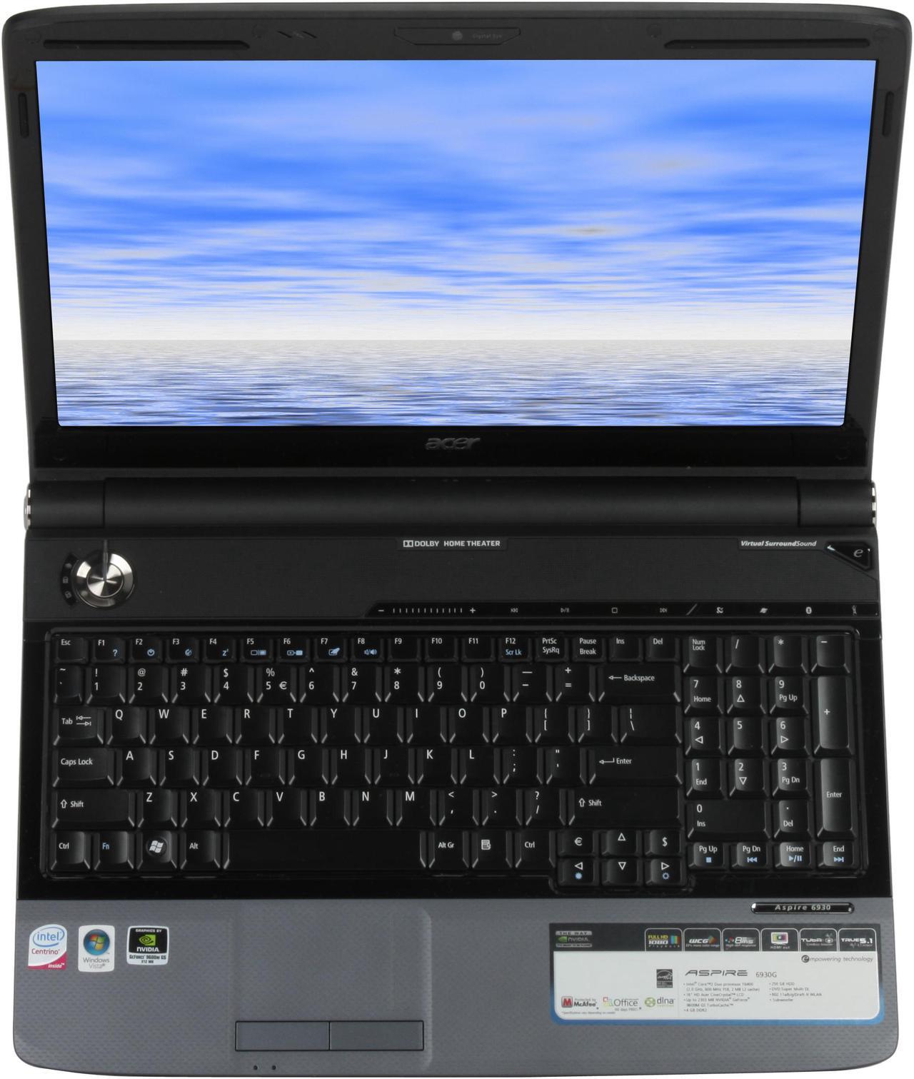 Alt view image 11 of 12 - Acer Laptop Aspire Intel Core 2 Duo T6400 4GB Memory 250GB HDD NVIDIA GeForce 9600M GS 16.0" Windows Vista Home Premium 64-bit AS6930-6942