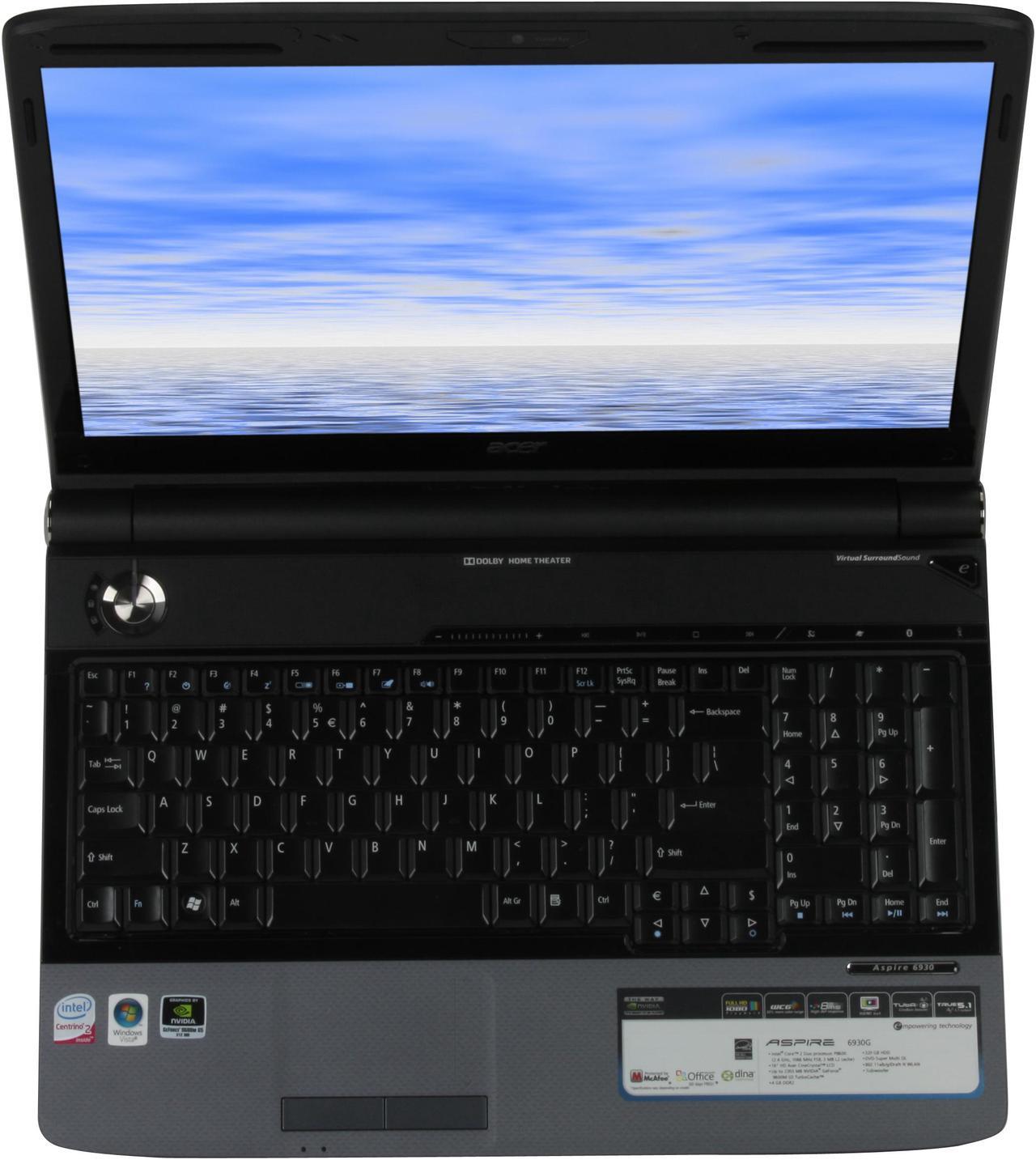 Alt view image 11 of 12 - Acer Laptop Aspire Intel Core 2 Duo P8600 4GB Memory 320GB HDD NVIDIA GeForce 9600M GS 16.0" Windows Vista Home Premium 64-bit AS6930-6073