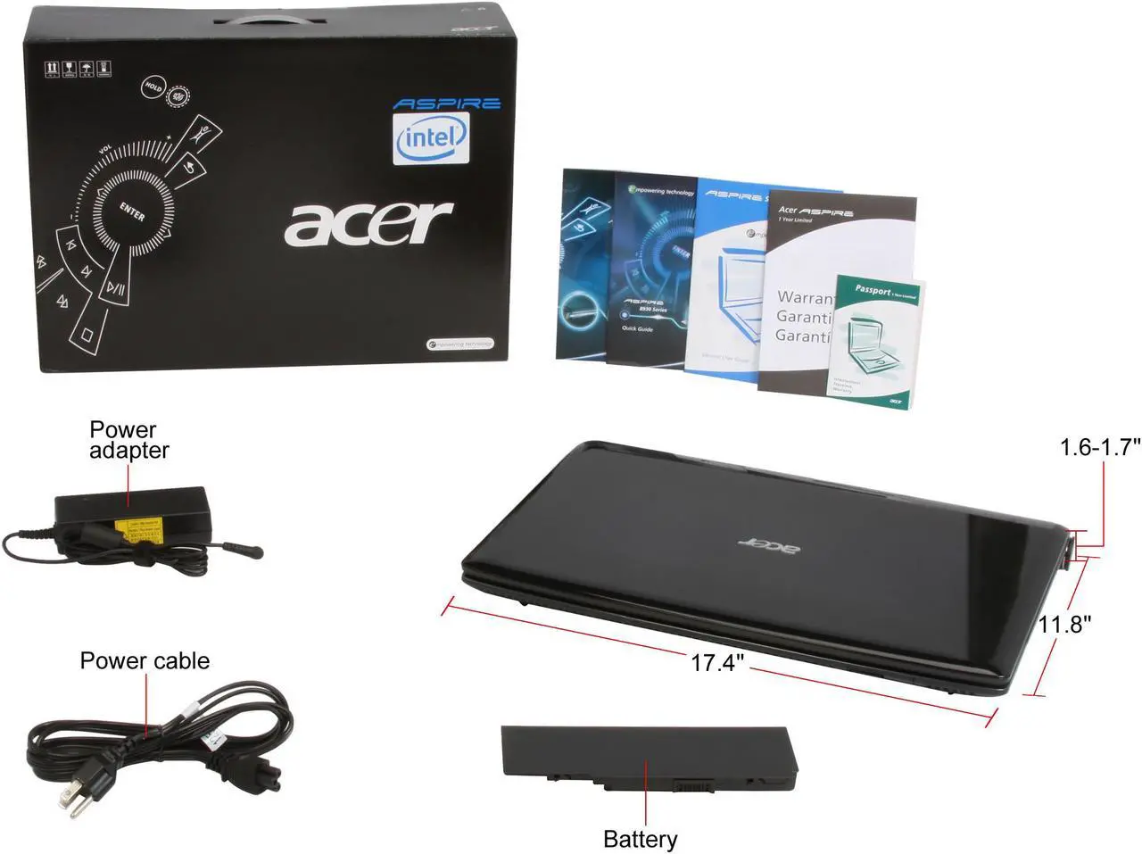 Alt view image 12 of 12 - Acer Laptop Aspire Intel Core 2 Duo T6400 4GB Memory 500GB HDD NVIDIA GeForce 9600M GT 18.4" Windows Vista Home Premium 64-bit AS8930-6442