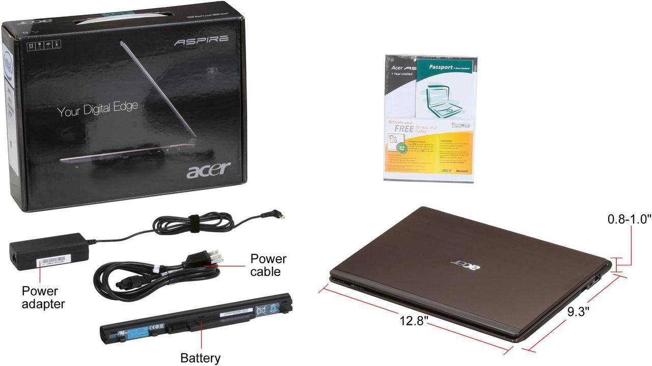 Alt view image 11 of 11 - Acer Laptop Aspire Intel Core 2 Duo P7350 3GB Memory 250GB HDD Intel GMA 4500MHD 13.3" Windows Vista Home Premium AS3935-6504