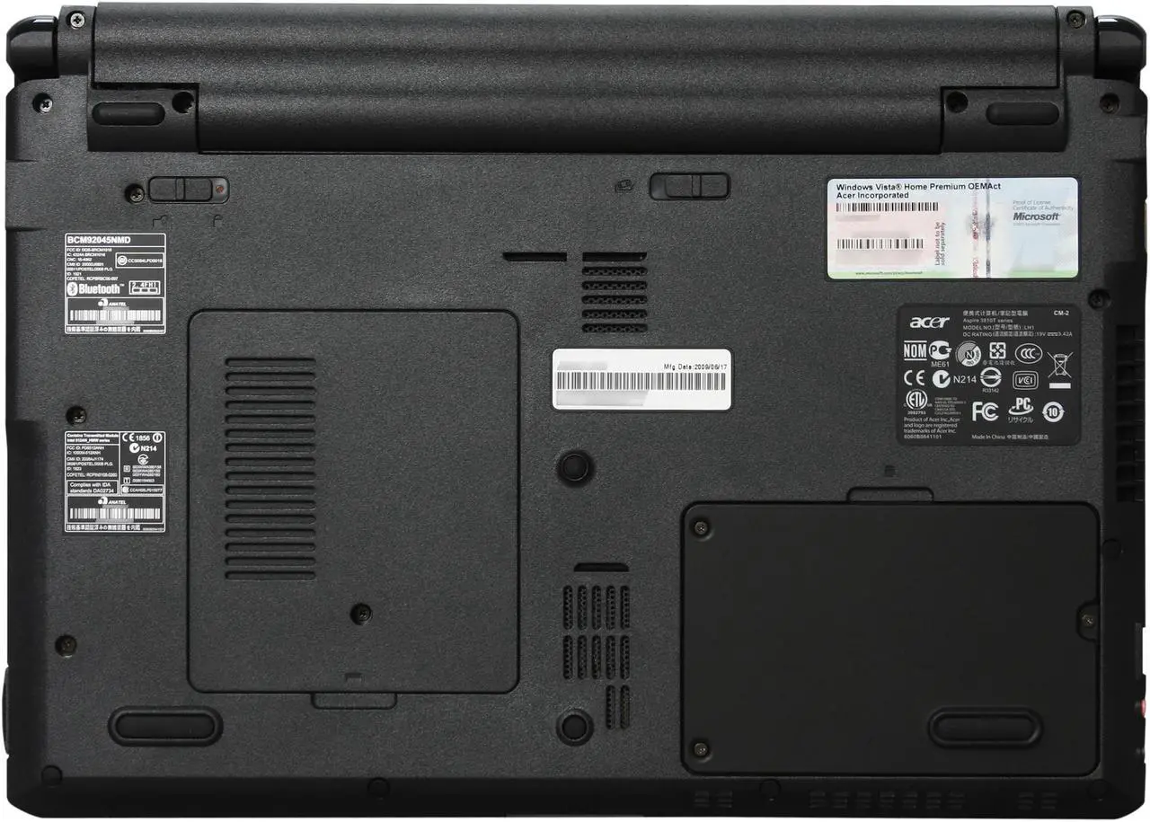 Alt view image 7 of 8 - Acer Laptop Aspire Timeline Intel Core 2 Duo SU9400 4GB Memory 500GB HDD Intel GMA 4500MHD 13.3" Windows Vista Home Premium 64-bit AS3810T-6415
