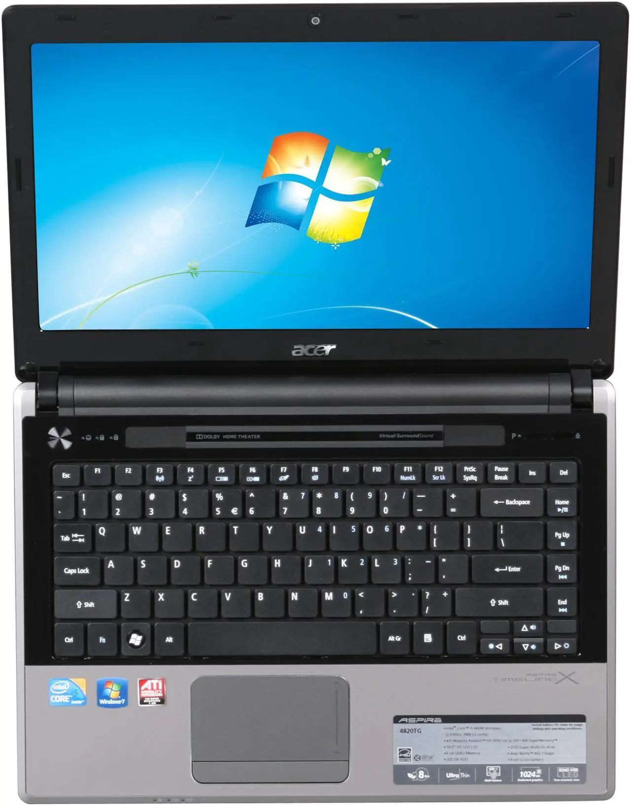 Alt view image 6 of 8 - Acer Laptop Aspire TimelineX Intel Core i5-460M 4GB Memory 320GB HDD ATI Mobility Radeon HD 5650 + Intel HD 14.0" Windows 7 Home Premium 64-bit AS4820TG-7805