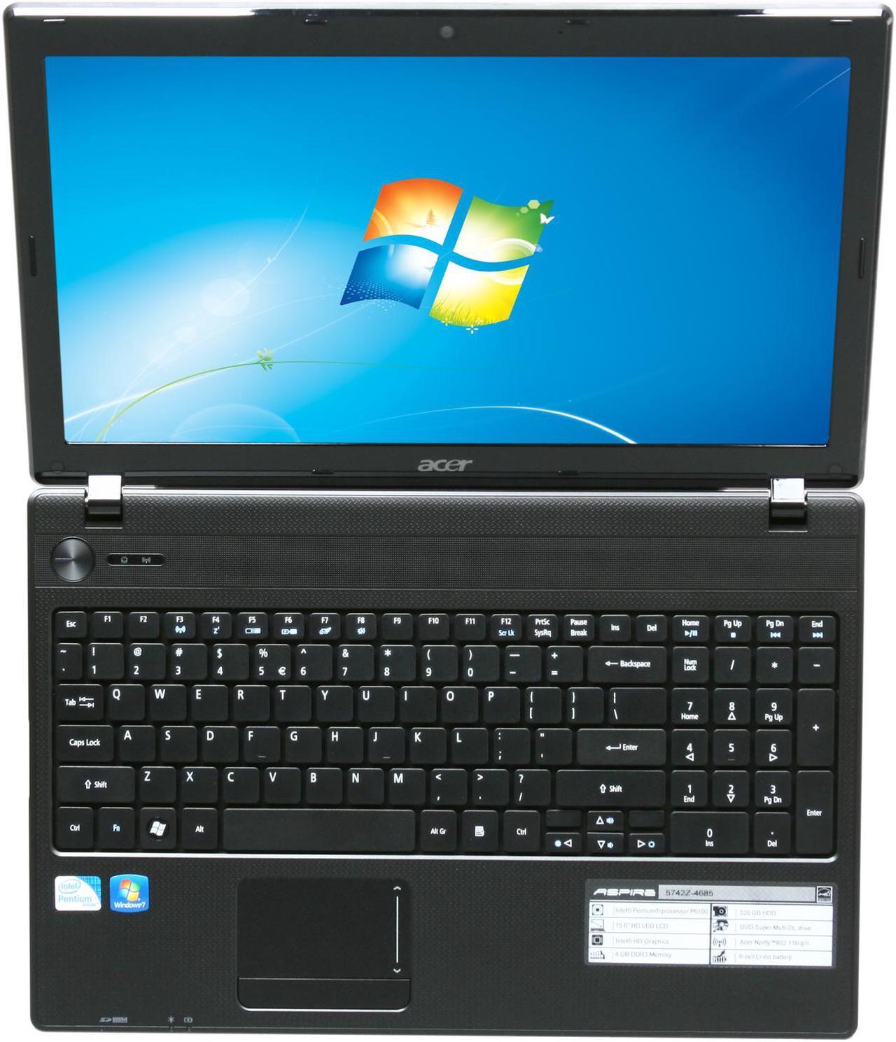 Alt view image 6 of 8 - Acer Laptop Aspire Intel Pentium P6100 4GB Memory 320GB HDD Intel HD Graphics 15.6" Windows 7 Home Premium 64-bit AS5742Z-4685