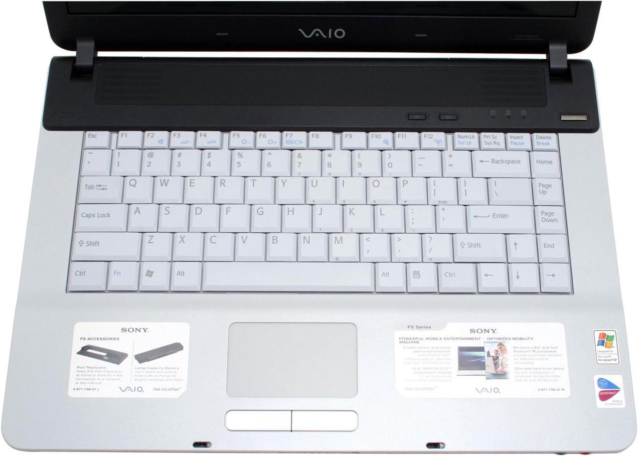 Alt view image 4 of 13 - SONY Laptop VAIO FS Series Intel Pentium M 740 512MB Memory 80GB HDD Intel GMA 900 15.4" Windows XP Home VGN-FS830/W