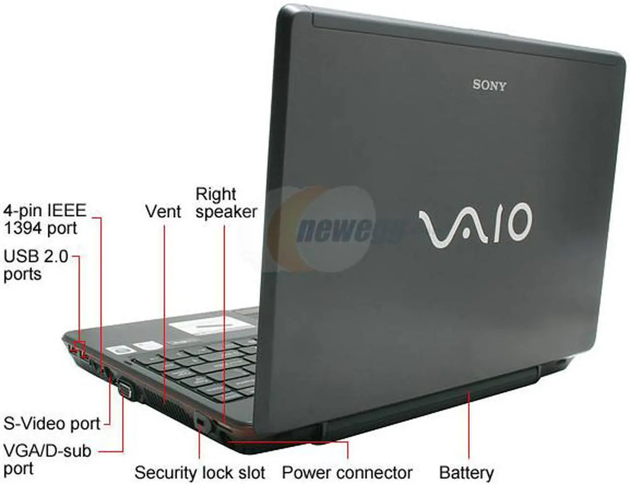 Alt view image 4 of 15 - SONY Laptop VAIO C Series Intel Core 2 Duo T5500 2GB Memory 160GB HDD Intel GMA 950 13.3" Windows Vista Business VGN-C250N/B