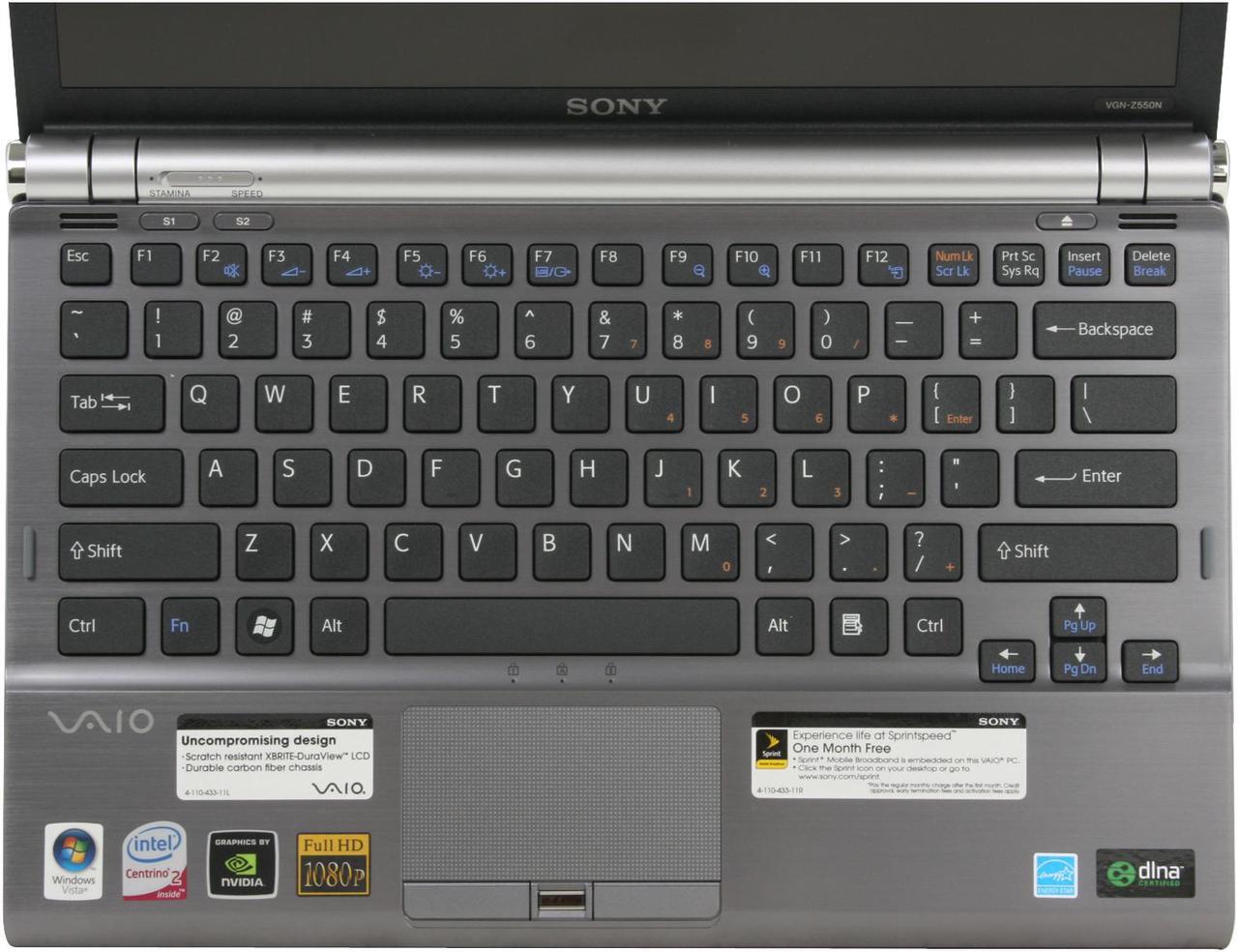 Alt view image 10 of 17 - SONY Laptop VAIO Z Series Intel Core 2 Duo P8600 3GB Memory 250GB HDD NVIDIA GeForce 9300M GS and Intel GMA 4500MHD 13.1" Windows Vista Business/XP Professional downgrade VGN-Z550N/B