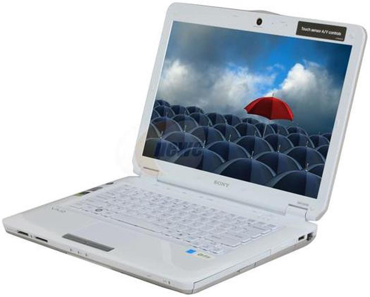 Main image of SONY Laptop VAIO CS Series Intel Core 2 Duo T5800 3GB Memory 250GB HDD Intel GMA 4500MHD 14.1" Windows Vista Home Premium VGN-CS110E/W