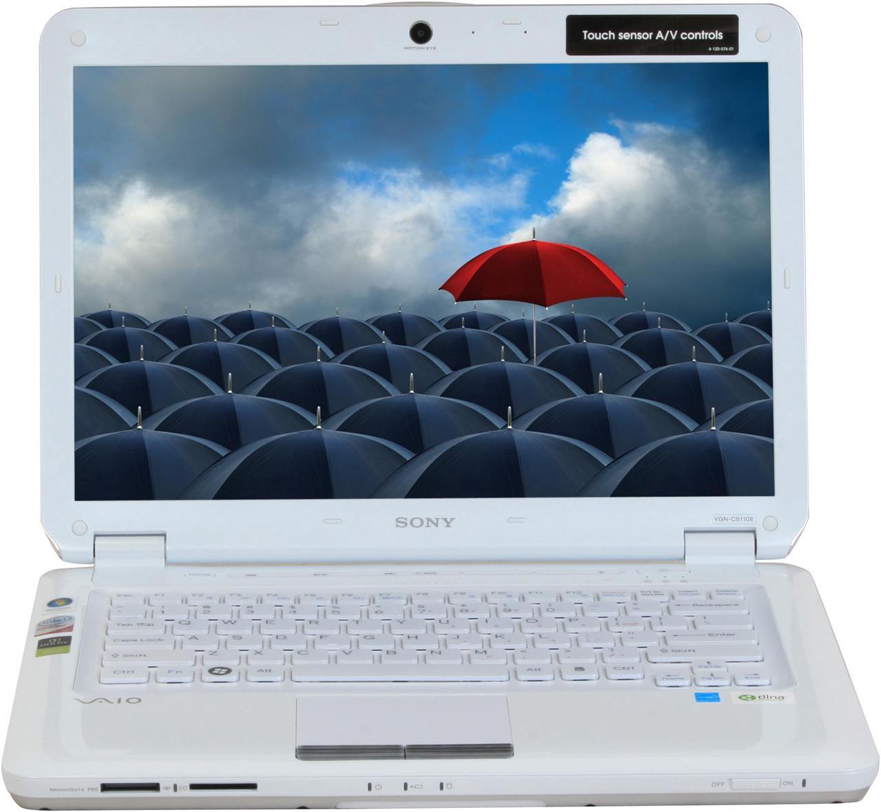 Alt view image 8 of 17 - SONY Laptop VAIO CS Series Intel Core 2 Duo T5800 3GB Memory 250GB HDD Intel GMA 4500MHD 14.1" Windows Vista Home Premium VGN-CS110E/W