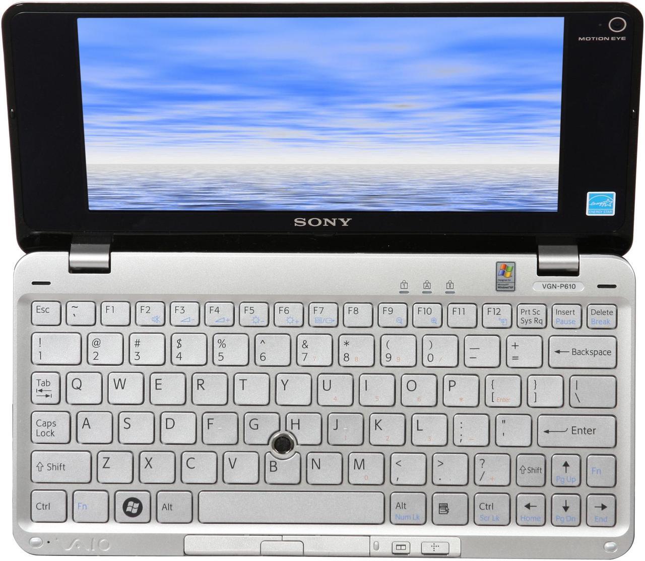 Alt view image 6 of 8 - SONY VAIO P Series VGN-P610/Q Onyx Black Intel Atom Z520(1.33 GHz) 8" 1GB Memory 80GB HDD Netbook