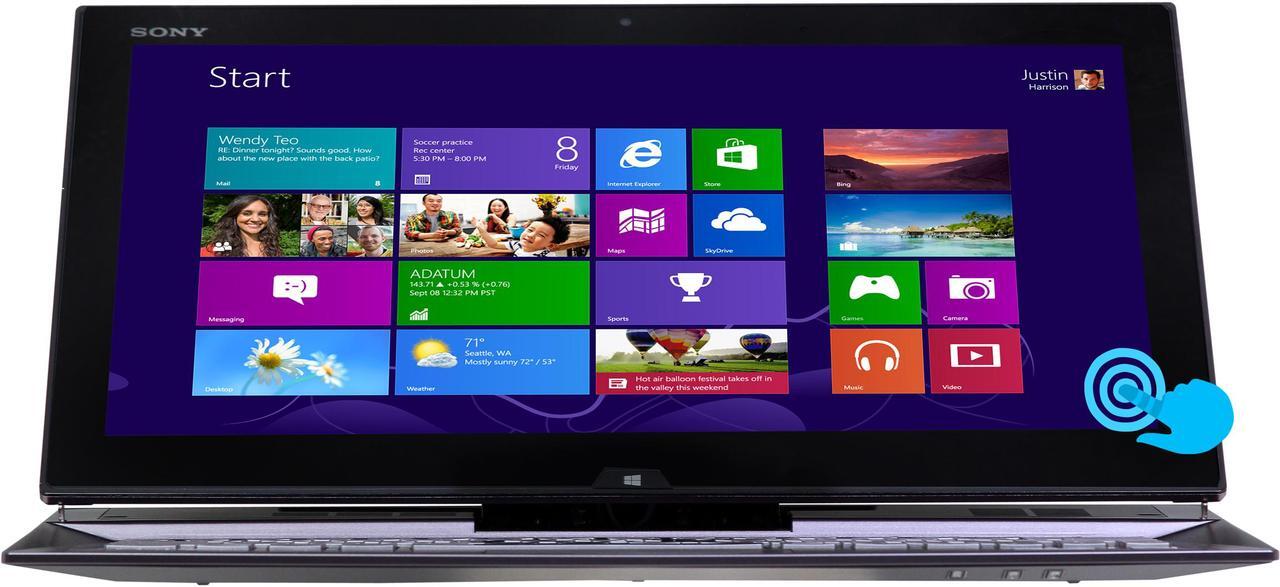 Main image of SONY VAIO Duo 13 Intel Core i7 8GB 256GB SSD 13.3" FHD Touchscreen 2-in-1 Ultrabook/Tablet (SVD13215PXB) - Carbon Black