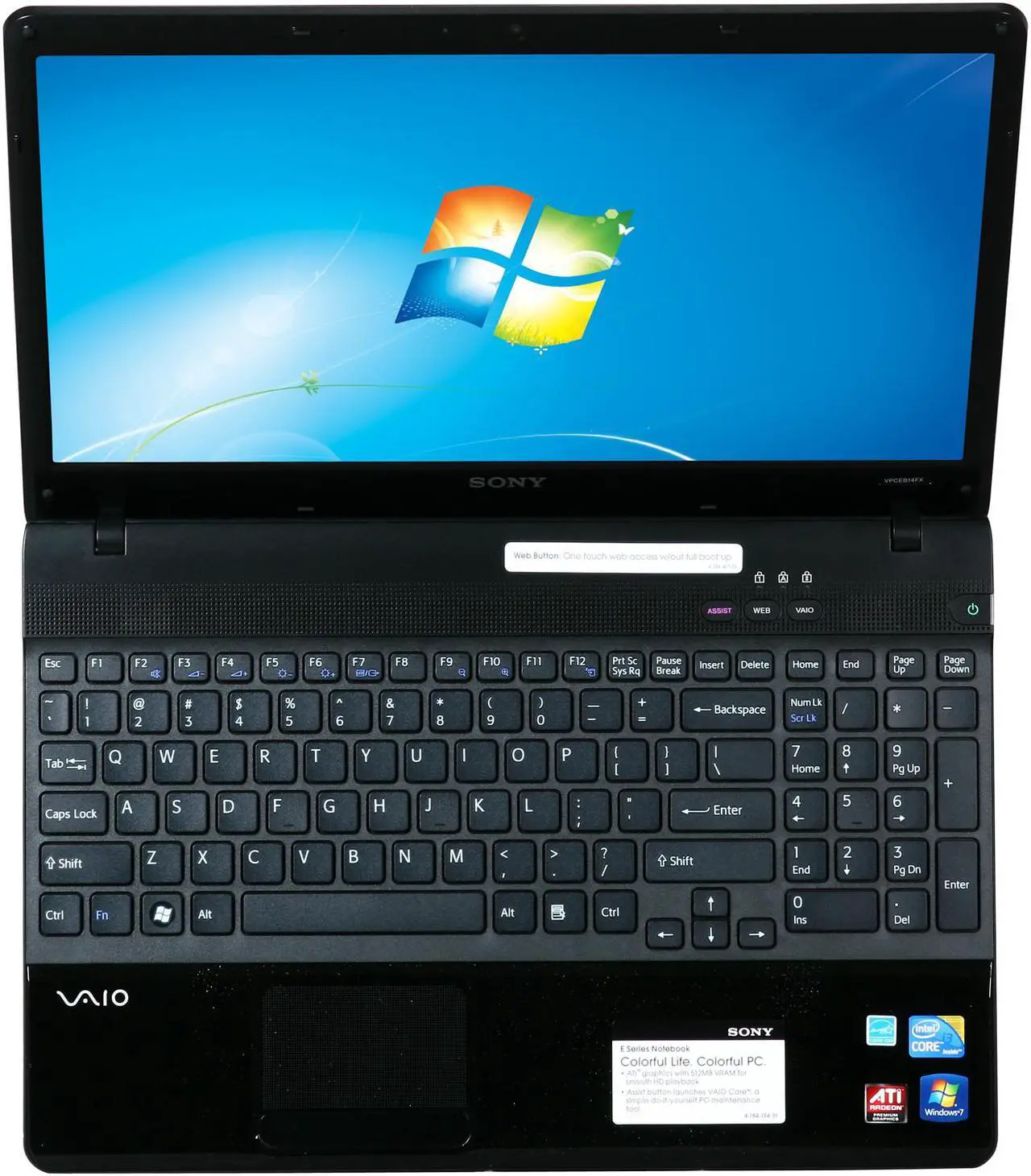 Alt view image 6 of 8 - SONY Laptop VAIO E Series Intel Core i3-330M 4GB Memory 500GB HDD ATI Mobility Radeon HD 5470 15.5" Windows 7 Home Premium 64-bit VPCEB14FX/BI