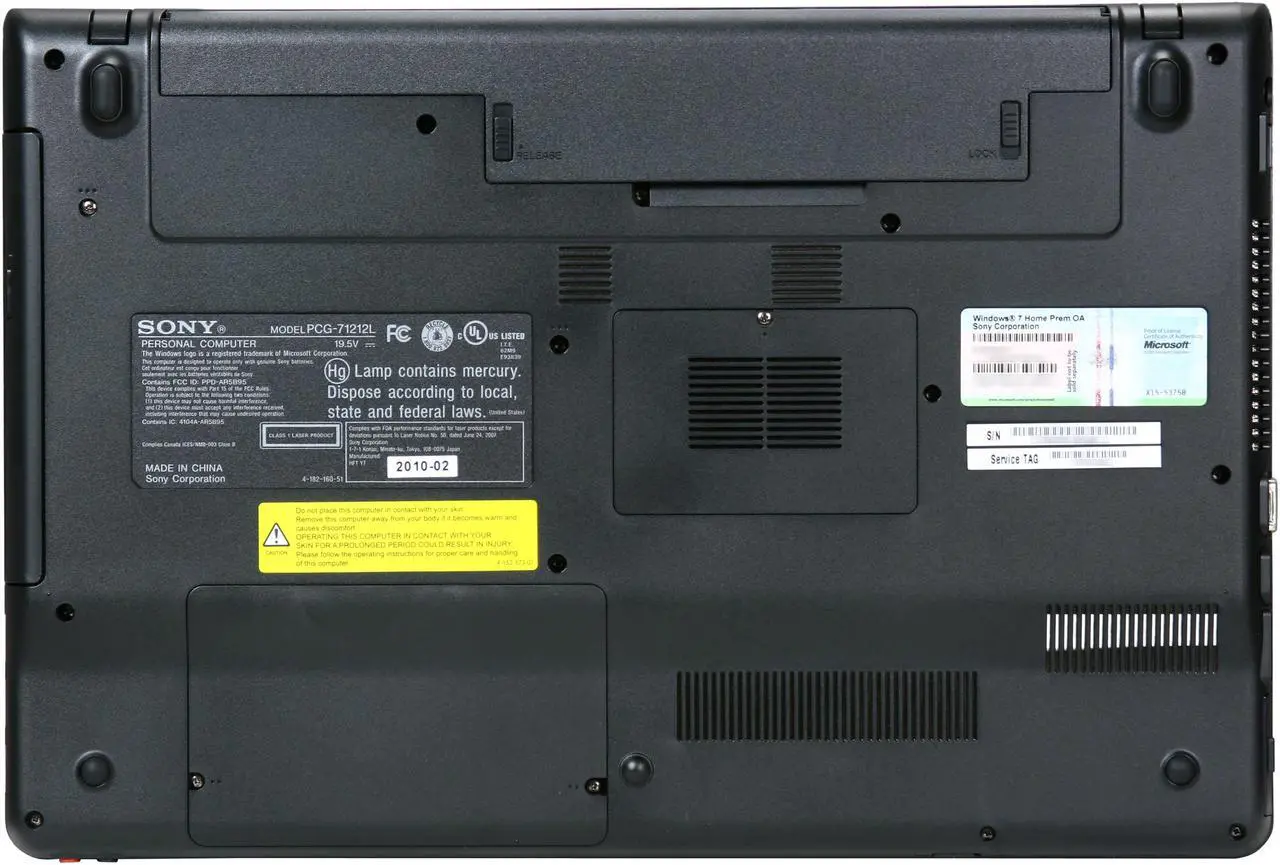 Alt view image 7 of 8 - SONY Laptop VAIO E Series Intel Core i3-330M 4GB Memory 500GB HDD ATI Mobility Radeon HD 5470 15.5" Windows 7 Home Premium 64-bit VPCEB14FX/BI