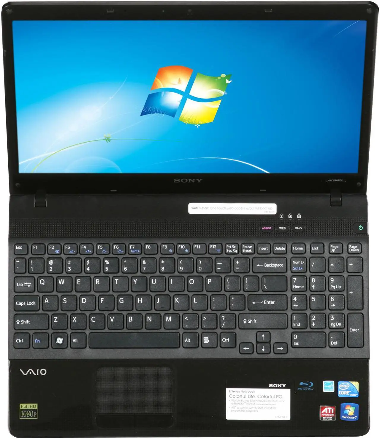 Alt view image 6 of 8 - SONY Laptop VAIO E Series Intel Core i3-330M 4GB Memory 500GB HDD ATI Mobility Radeon HD 5470 15.5" Windows 7 Home Premium 64-bit VPCEB17FX/B