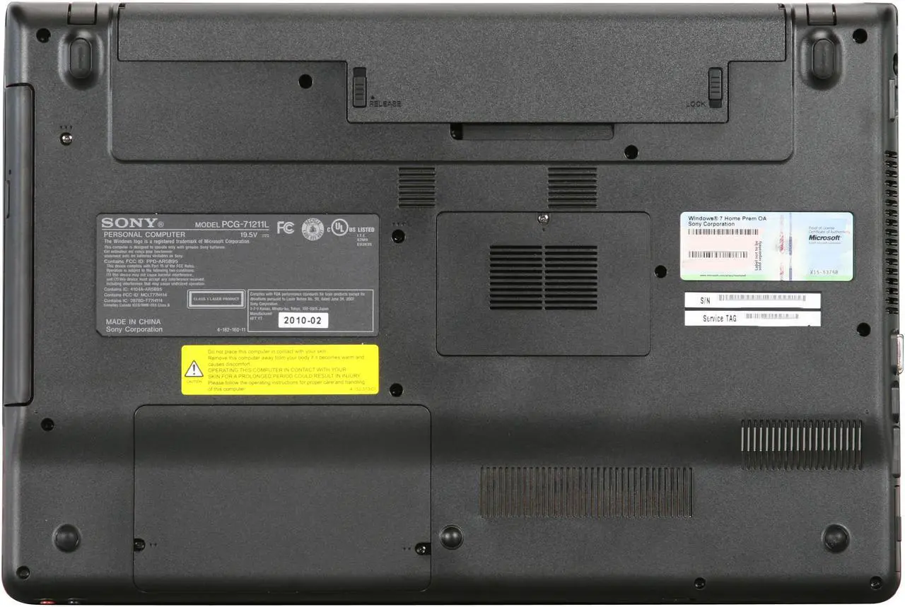 Alt view image 7 of 8 - SONY Laptop VAIO E Series Intel Core i3-330M 4GB Memory 500GB HDD ATI Mobility Radeon HD 5470 15.5" Windows 7 Home Premium 64-bit VPCEB17FX/B