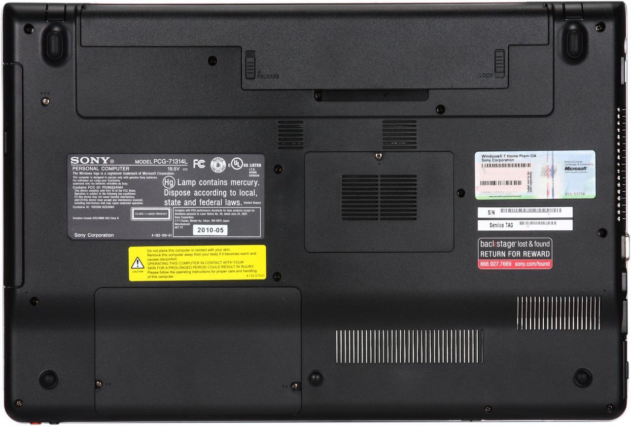 Alt view image 7 of 8 - SONY Laptop VAIO E Series Intel Core i3-350M 4GB Memory 320GB HDD Intel HD Graphics 15.5" Windows 7 Home Premium 64-bit VPCEB23FX/WI
