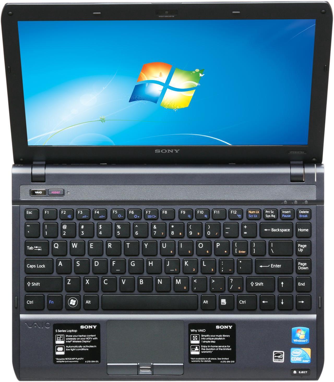 Alt view image 6 of 8 - SONY Laptop VAIO S Series Intel Core i5-480M 4GB Memory 640GB HDD Intel HD Graphics 13.3" Windows 7 Professional 64-bit VPCS137GX/B