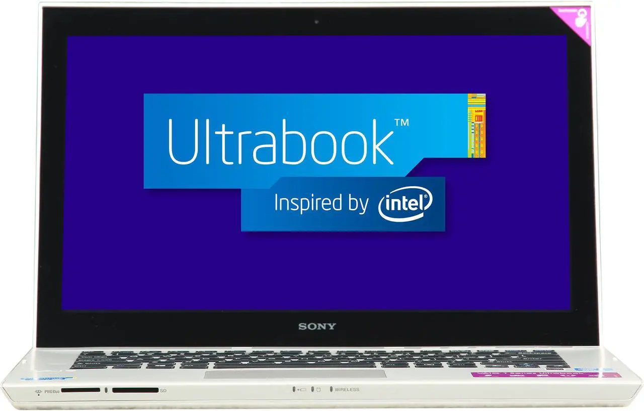 Main image of SONY VAIO T Series Intel Core i3-3227U 4GB Memory 24 GB SSD 500GB HDD Intel HD Graphics 4000 14.0" Touch Screen 1366 x 768 Thin and Light Ultrabook Windows 8 64-Bit SVT14124CXS