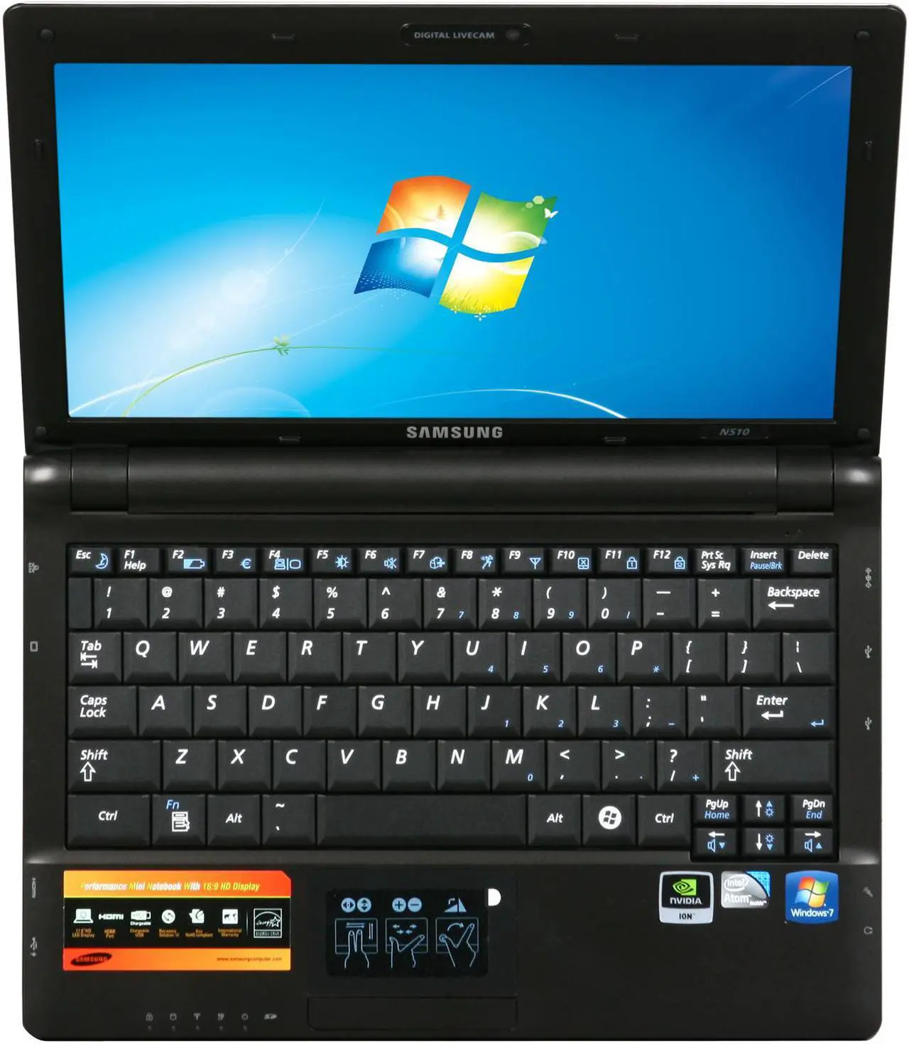 Alt view image 6 of 8 - SAMSUNG N510-4B Intel Atom N280(1.66 GHz) 11.6" 2GB Memory 250GB HDD Netbook
