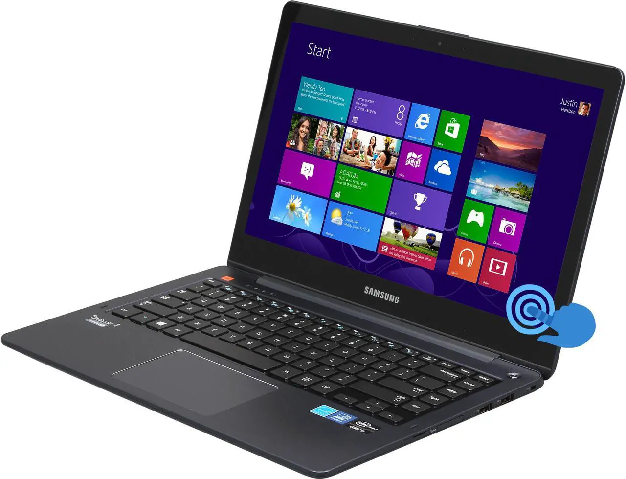 Main image of SAMSUNG ATIV Book 5 Intel Core i5 3337U (1.80GHz) 4GB 14" Touchscreen Ultrabook Mineral Ash Black (NP540U4E-K01US)