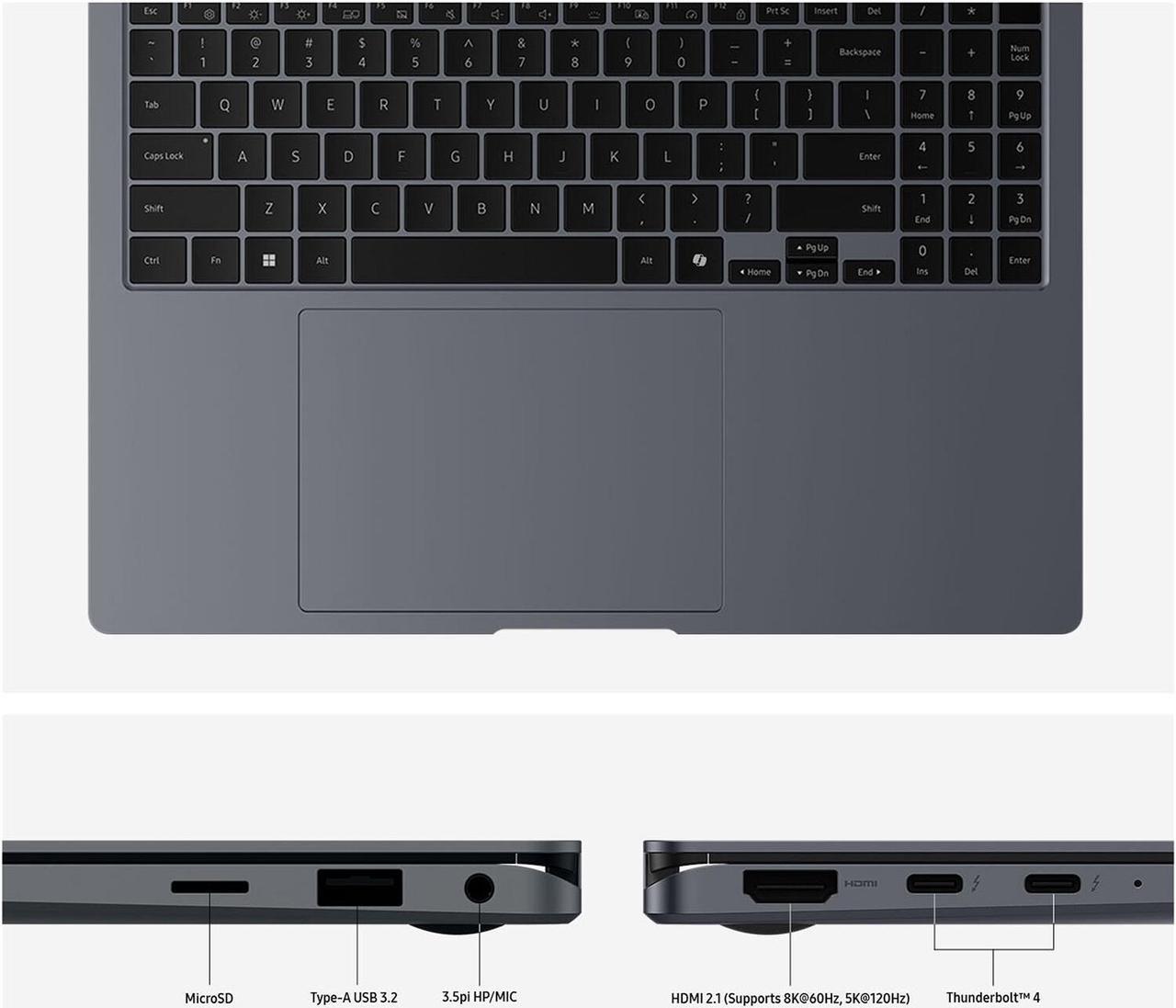 Alt view image 10 of 13 - Samsung Galaxy Book4 Ultra NP964XGL-XG1US 16" Touchscreen Notebook - 3K - Intel Core Ultra 7 155H - Intel Evo Platform - 32 GB - 1 TB SSD - Moonstone Gray