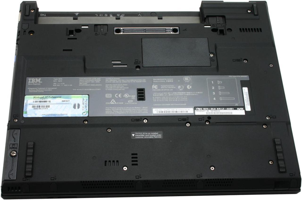 Alt view image 9 of 13 - ThinkPad Laptop T Series Intel Pentium M 740 512MB Memory 60GB HDD Intel GMA 900 14.1" Windows XP Professional T43 (1875DLU)