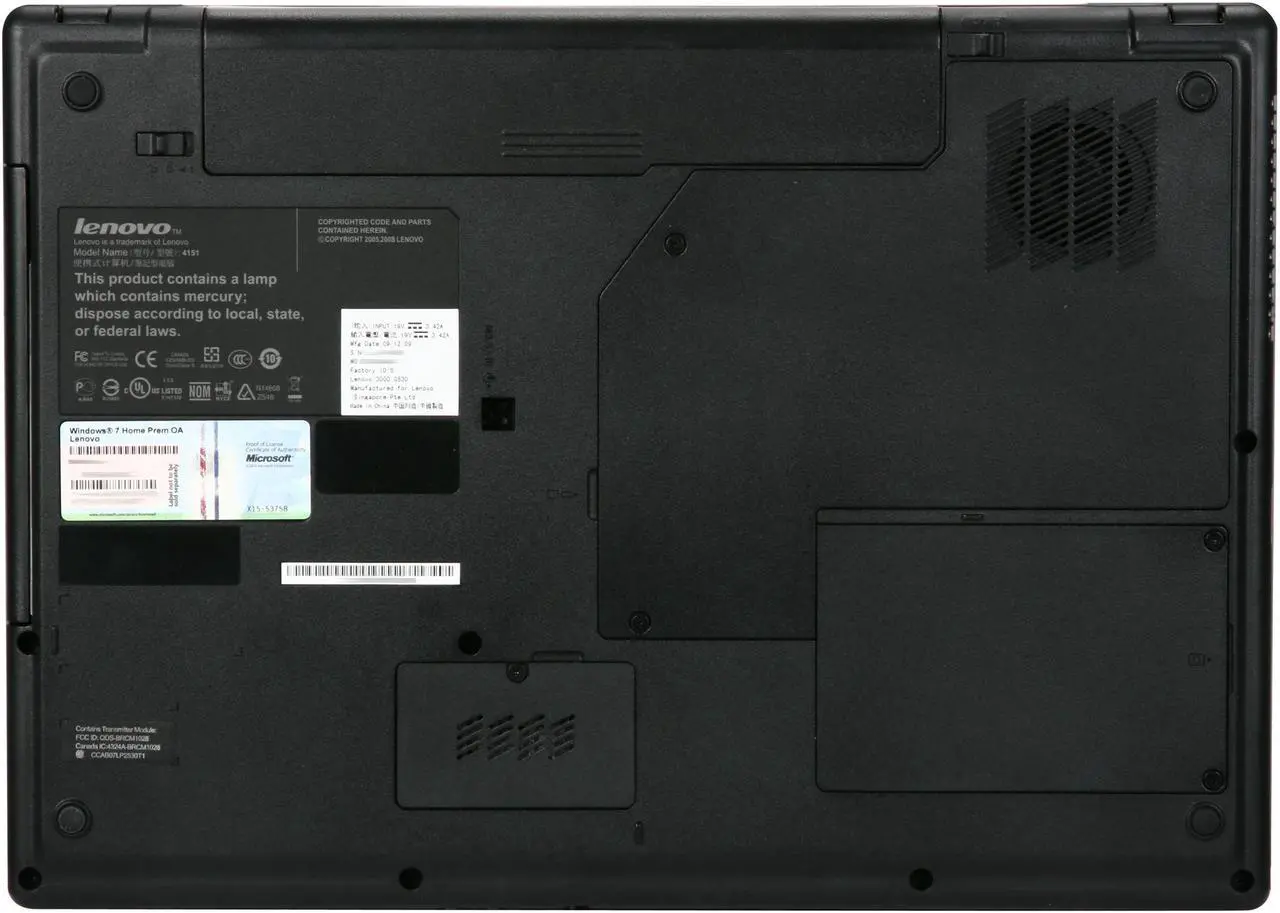 Alt view image 7 of 8 - Lenovo Laptop Intel Pentium T4400 3GB Memory 160GB HDD Intel GMA 4500M 15.4" Windows 7 Home Premium 32-bit G530(4151A2U)