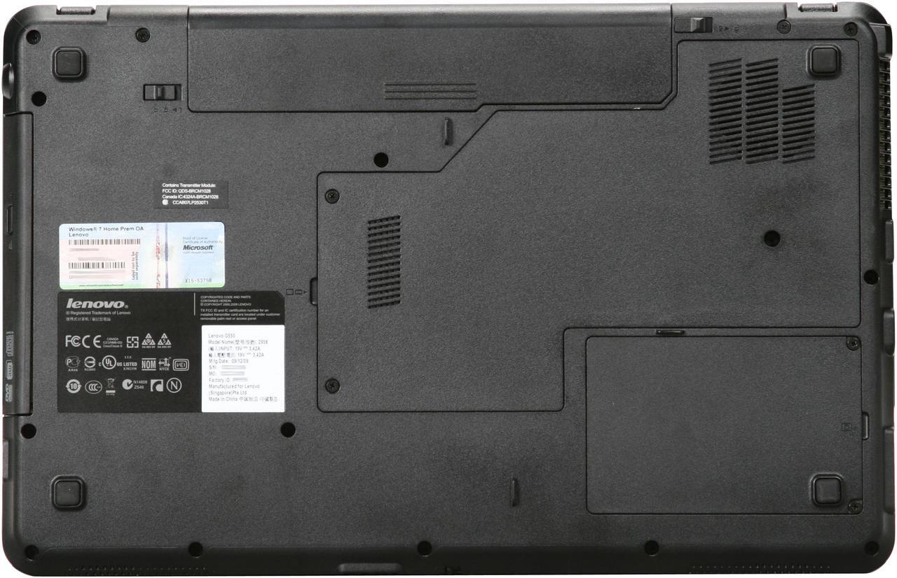 Alt view image 7 of 8 - Lenovo Laptop Intel Pentium T4400 4GB Memory 250GB HDD Intel GMA 4500M 15.6" Windows 7 Home Premium 32-bit G550(29583RU)