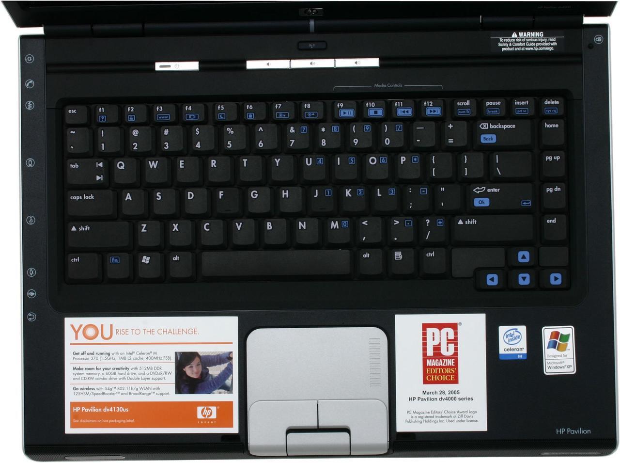 Alt view image 4 of 12 - HP Laptop Pavilion Intel Celeron M 370 512MB Memory 60GB HDD Intel GMA 900 15.4" Windows XP Home DV4130US